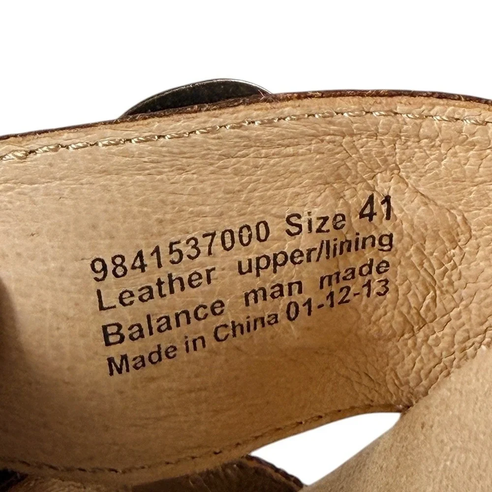 Dansko Sophie Floral Tooled Brown Leather Slide Sandals EU 41 US 10.5